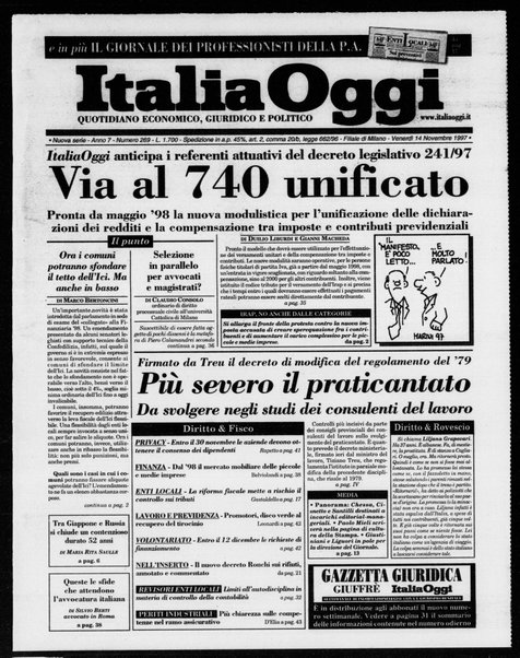 Italia oggi : quotidiano di economia finanza e politica